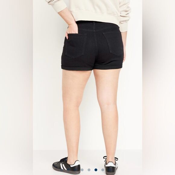 NWT Old Navy Black WOW Jean Shorts Mid-Rise Tailored Fit - Picture 12 of 12